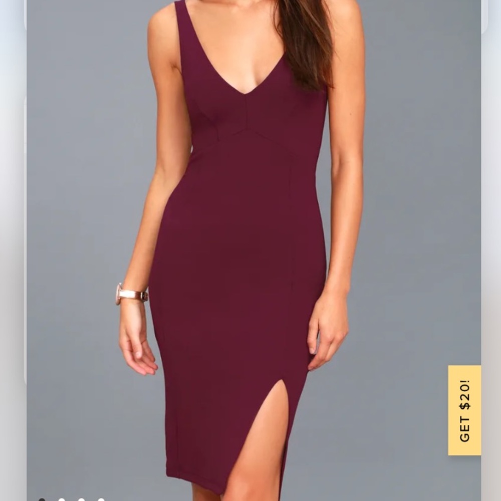Lulu’s Burgundy Midi Dress
